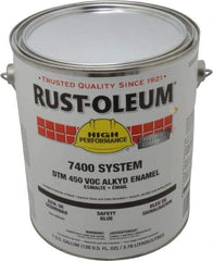 Rust-Oleum - 1 Gal Safety Blue Gloss Finish Industrial Enamel Paint - Interior/Exterior, Direct to Metal, <450 gL VOC Compliance - Americas Industrial Supply