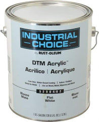 Rust-Oleum - 1 Gal White Flat Finish Acrylic Enamel Paint - Interior/Exterior, Direct to Metal, <250 gL VOC Compliance - Americas Industrial Supply