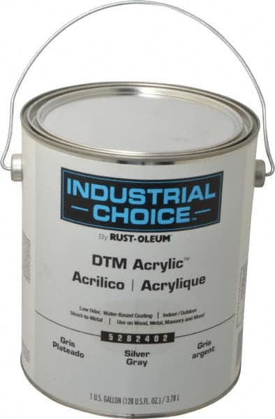 Rust-Oleum - 1 Gal Silver Gray Semi Gloss Finish Alkyd Enamel Paint - Interior/Exterior, Direct to Metal, <250 gL VOC Compliance - Americas Industrial Supply