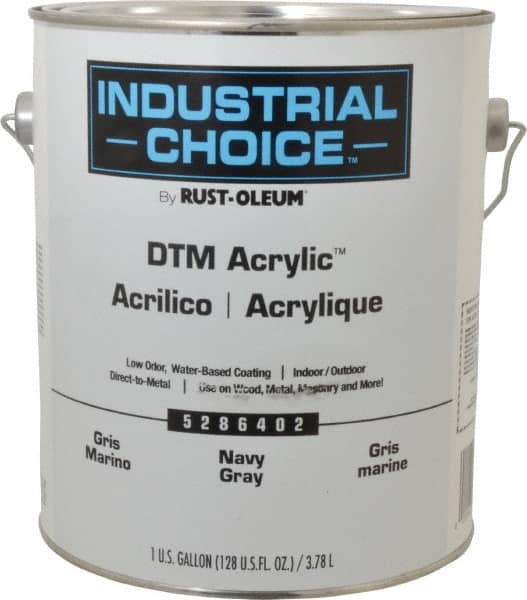 Rust-Oleum - 1 Gal Navy Gray Semi Gloss Finish Alkyd Enamel Paint - Interior/Exterior, Direct to Metal, <250 gL VOC Compliance - Americas Industrial Supply