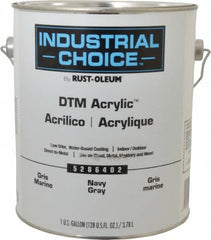 Rust-Oleum - 1 Gal Navy Gray Semi Gloss Finish Alkyd Enamel Paint - Interior/Exterior, Direct to Metal, <250 gL VOC Compliance - Americas Industrial Supply