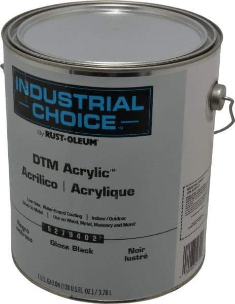 Rust-Oleum - 1 Gal Black Gloss Finish Acrylic Enamel Paint - Interior/Exterior, Direct to Metal, <250 gL VOC Compliance - Americas Industrial Supply