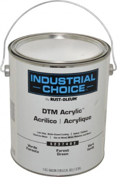 Rust-Oleum - 1 Gal Forest Green Semi Gloss Finish Alkyd Enamel Paint - Interior/Exterior, Direct to Metal, <250 gL VOC Compliance - Americas Industrial Supply