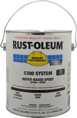 Rust-Oleum - 1 Gal High Gloss Silver Gray Water-Based Epoxy - 200 to 350 Sq Ft/Gal Coverage, <250 g/L VOC Content - Americas Industrial Supply