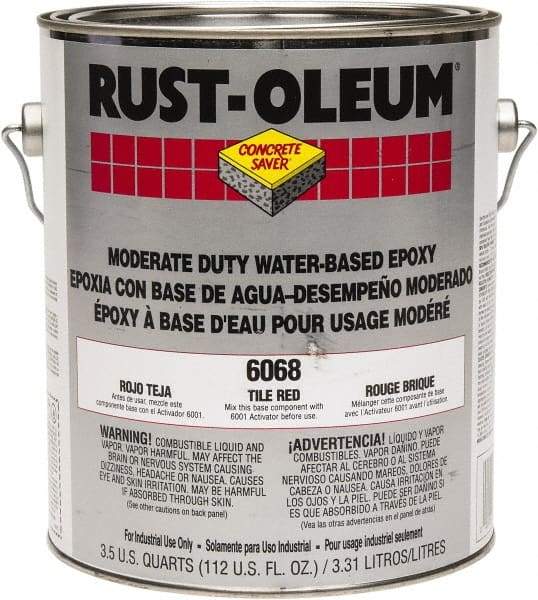 Rust-Oleum - 1 Gal High Gloss Tile Red Water-Based Epoxy - 200 to 350 Sq Ft/Gal Coverage, <250 g/L VOC Content - Americas Industrial Supply