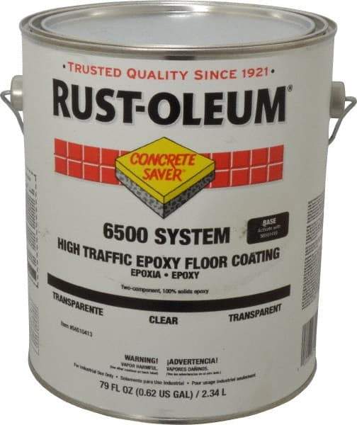 Rust-Oleum - 1 Gal High Gloss Clear Epoxy - 100 at 16 mils Sq Ft/Gal Coverage, 150 at 11 mils Sq Ft/Gal Coverage, 200 at 8 mils & 300 at 5 mils Sq Ft/Gal Coverage, <100 g/L VOC Content - Americas Industrial Supply