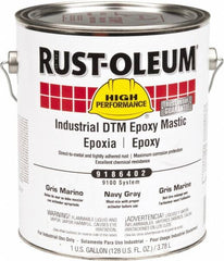 Rust-Oleum - 1 Gal Gloss Navy Gray Epoxy Mastic - 100 to 225 Sq Ft/Gal Coverage, <340 g/L VOC Content, Direct to Metal - Americas Industrial Supply