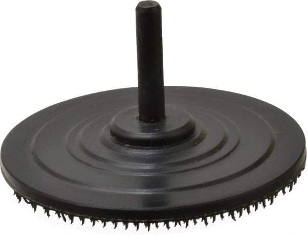 AutoQuip - 3" Diam Hook & Loop Disc Backing Pad - 1/4" Shank Diam, Firm Density, 18,000 RPM - Americas Industrial Supply