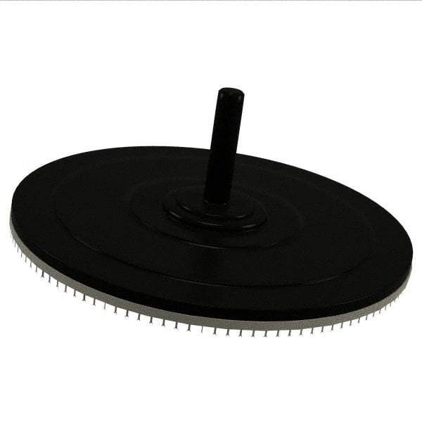 AutoQuip - 4" Diam Hook & Loop Disc Backing Pad - 1/4" Shank Diam, Firm Density, 14,000 RPM - Americas Industrial Supply