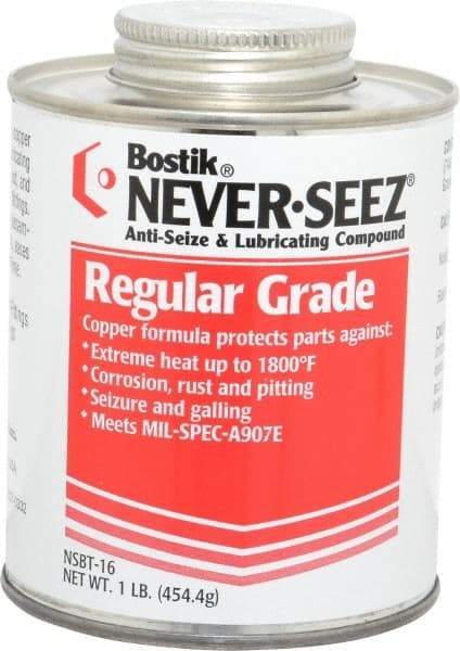 Bostik - 1 Lb Can Extreme Pressure Anti-Seize Lubricant - Copper, -297 to 1,800°F, Silver Gray, Water Resistant - Americas Industrial Supply