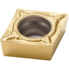 Seco - CPMT21.51 F1 Grade CP500 Carbide Turning Insert - TiAlN/TiN Finish, 80° Diamond, 1/4" Inscr Circle, 3/32" Thick, 1/64" Corner Radius - Americas Industrial Supply