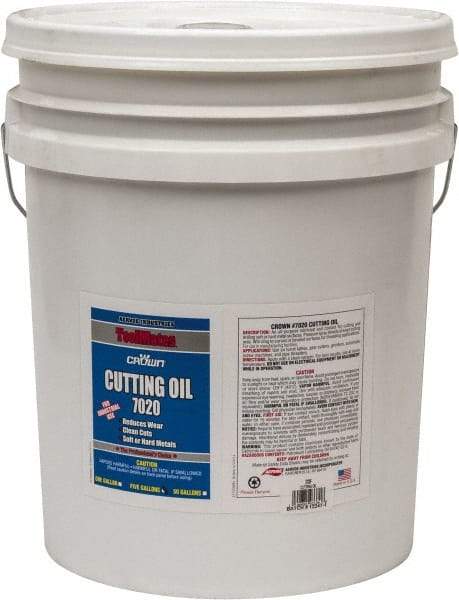 Crown - 5 Gal Pail Cutting Fluid - Straight Oil, For Deep Drawing, Drilling, Forming, Grinding, Machining, Sawing - Americas Industrial Supply