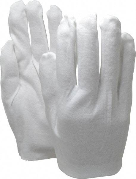 PRO-SAFE - Size Universal Cotton General Protection Work Gloves - For Inspection, Uncoated, Slip-On Cuff, Full Fingered, White, Paired - Americas Industrial Supply