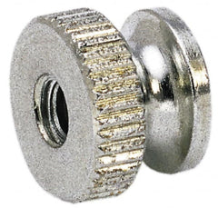 Electro Hardware - 3/8-16" UNC Thread, Uncoated, Grade 302, 303 Stainless Steel Round Knurled Thumb Nut - 15/32" Overall Height, 3/4" Head Diam - Americas Industrial Supply