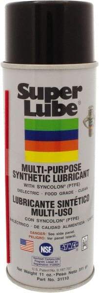 Synco Chemical - 11 oz Aerosol Synthetic General Purpose Grease - Translucent White, Food Grade, 450°F Max Temp, NLGIG 2, - Americas Industrial Supply