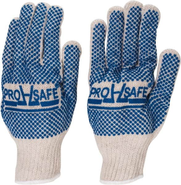 PRO-SAFE - Size L (9) PVC Coated Cotton Blend Work Gloves - For General Purpose, Fully Coated, Knit Wrist Cuff, Blue, Paired - Americas Industrial Supply