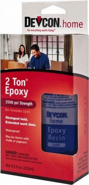 Devcon - 4.5 oz Bottle Two Part Epoxy - 30 min Working Time, Series 2 Ton - Americas Industrial Supply