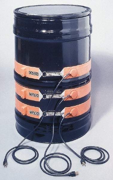 Value Collection - 4" Wide, 55 Gallon Wrap-Around Drum Heater with Thermostat - 240 Volt, 70°F to 425°F Thermostat Rating - Americas Industrial Supply