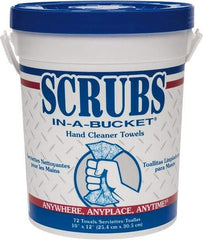 Scrubs - Pre-Moistened Hand Cleaning Wipes - Center Pull, 12-1/2" x 10-1/2" Sheet Size, Blue - Americas Industrial Supply