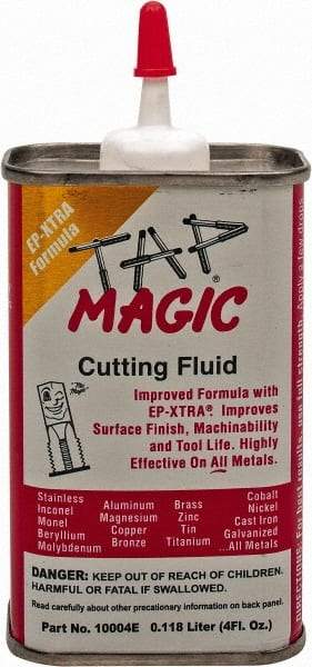 Tap Magic - Tap Magic EP-Xtra, 4 oz Can Cutting & Tapping Fluid - Semisynthetic, For Boring, Broaching, Drilling, Engraving, Facing, Milling, Reaming, Sawing, Threading, Turning - Americas Industrial Supply