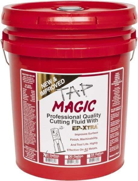 Tap Magic - Tap Magic EP-Xtra, 5 Gal Pail Cutting & Tapping Fluid - Semisynthetic, For Boring, Broaching, Drilling, Engraving, Facing, Milling, Reaming, Sawing, Threading, Turning - Americas Industrial Supply