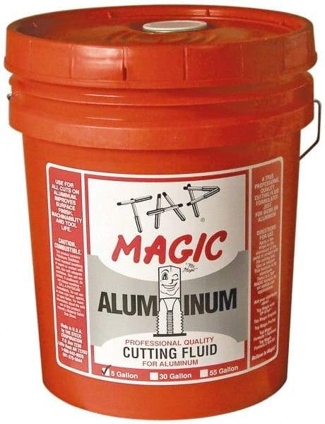 Tap Magic - Tap Magic Aluminum, 5 Gal Pail Cutting & Tapping Fluid - Semisynthetic, For Boring, Broaching, Drilling, Engraving, Facing, Milling, Reaming, Sawing, Threading, Turning - Americas Industrial Supply