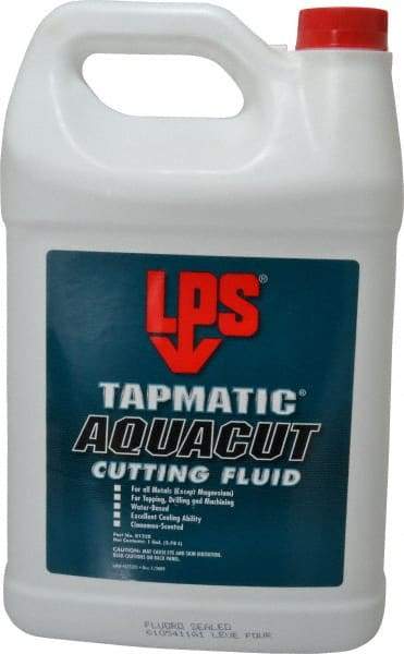 LPS - Tapmatic AquaCut, 1 Gal Bottle Cutting & Tapping Fluid - Water Soluble, For Boring, Broaching, Drawing, Drilling, Engraving, Facing, Finishing, Grinding, Milling, Reaming, Sawing, Stamping, Tapping, Threading, Turning - Americas Industrial Supply