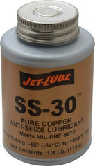 Jet-Lube - 0.25 Lb Can High Temperature Anti-Seize Lubricant - Copper, -65 to 1,800°F, Copper Colored, Water Resistant - Americas Industrial Supply