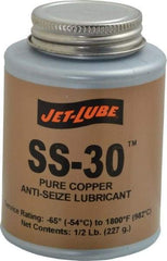 Jet-Lube - 0.5 Lb Can High Temperature Anti-Seize Lubricant - Copper, -65 to 1,800°F, Copper Colored, Water Resistant - Americas Industrial Supply