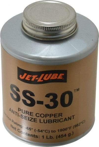 Jet-Lube - 1 Lb Can High Temperature Anti-Seize Lubricant - Copper, -65 to 1,800°F, Copper Colored, Water Resistant - Americas Industrial Supply