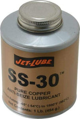 Jet-Lube - 1 Lb Can High Temperature Anti-Seize Lubricant - Copper, -65 to 1,800°F, Copper Colored, Water Resistant - Americas Industrial Supply