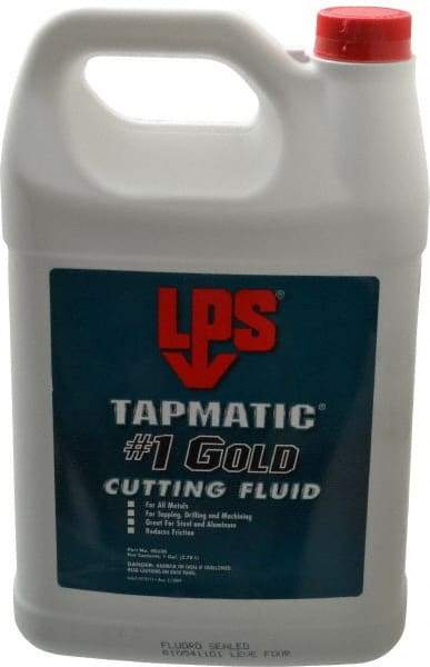 LPS - Tapmatic #1 Gold, 1 Gal Bottle Cutting & Tapping Fluid - Straight Oil, For Boring, Broaching, Drilling, Engraving, Facing, Milling, Reaming, Sawing, Tapping, Threading, Turning - Americas Industrial Supply