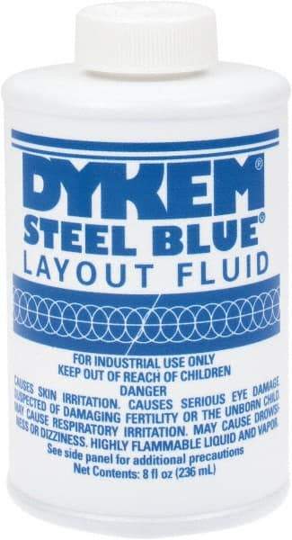 Dykem - Blue Layout Fluid - 8 Ounce Brush Top Can - Americas Industrial Supply