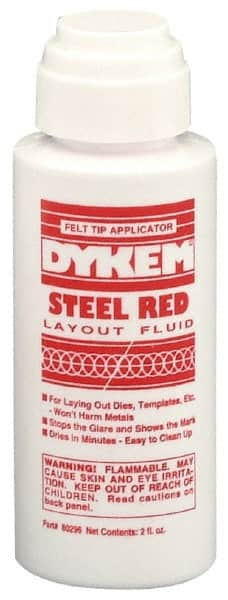 Dykem - Red Layout Fluid - 2 Ounce Felt Tip Applicator - Americas Industrial Supply