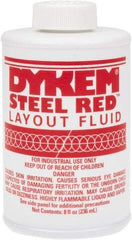 Dykem - Red Layout Fluid - 8 Ounce Brush Top Can - Americas Industrial Supply