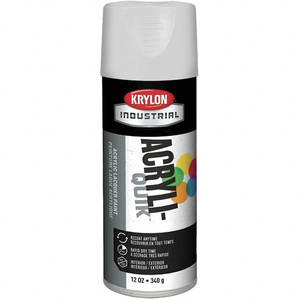 Krylon - White, 12 oz Net Fill, Gloss, Lacquer Spray Paint - 15 to 20 Sq Ft per Can, 16 oz Container, Use on Cabinets, Color Coding Steel & Lumber, Conduits, Drums, Ducts, Furniture, Motors, Pipelines, Tools - Americas Industrial Supply