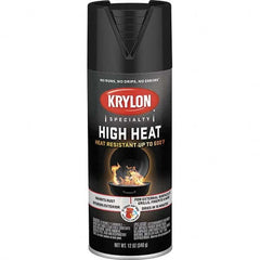 Krylon - Black, 12 oz Net Fill, Satin, High-Heat Spray Paint - Exact Industrial Supply