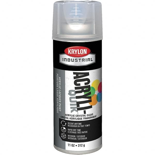 Krylon - Crystal Clear, 11 oz Net Fill, Gloss, Lacquer Spray Paint - 15 to 20 Sq Ft per Can, 11 oz Container, Use on Radios, Stereos & Other Electronic Units, Televisions - Americas Industrial Supply