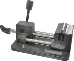 Palmgren - 3" Jaw Opening Capacity x 1" Throat Depth, Horizontal Drill Press Vise - 3" Wide Jaw, Stationary Base, Standard Speed, 12-1/4" OAL x 2-3/4" Overall Height - Americas Industrial Supply