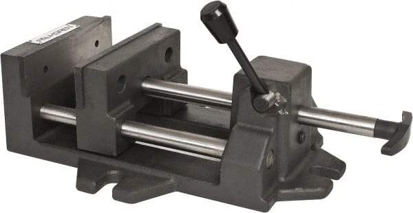 Palmgren - 6" Jaw Opening Capacity x 1-7/8" Throat Depth, Horizontal Drill Press Vise - 6" Wide Jaw, Stationary Base, Standard Speed, 14-1/2" OAL x 4-5/16" Overall Height - Americas Industrial Supply