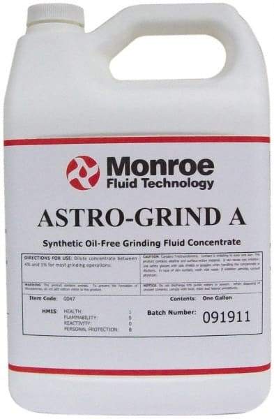 Monroe Fluid Technology - Astro-Grind A, 1 Gal Bottle Grinding Fluid - Synthetic, For Light Machining - Americas Industrial Supply