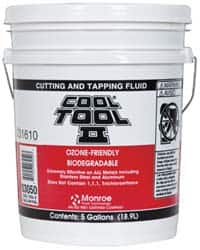 Monroe Fluid Technology - Cool Tool II, 5 Gal Pail Cutting & Tapping Fluid - Straight Oil, For Blanking, Boring, Broaching, Drilling, Hobbing, Milling, Reaming, Tapping, Turning - Americas Industrial Supply