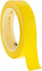 3M - Yellow Solid Color Vinyl Tape - 1" Wide x 108' Long x 5.2 mil Thick, General Traffic - Americas Industrial Supply