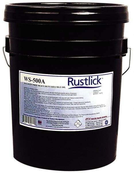 Rustlick - Rustlick WS-500A, 5 Gal Pail Cutting & Grinding Fluid - Water Soluble, For Machining - Americas Industrial Supply