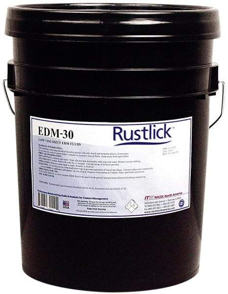 Rustlick - Rustlick EDM-30, 5 Gal Pail EDM/Dielectric Fluid - Straight Oil, For Electric Discharge Machining - Americas Industrial Supply