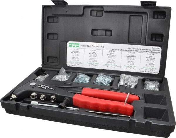 Value Collection - 104 Piece Steel Manual Rivet Nut Tool Kit - #6-32, #10-24" Thread - Americas Industrial Supply