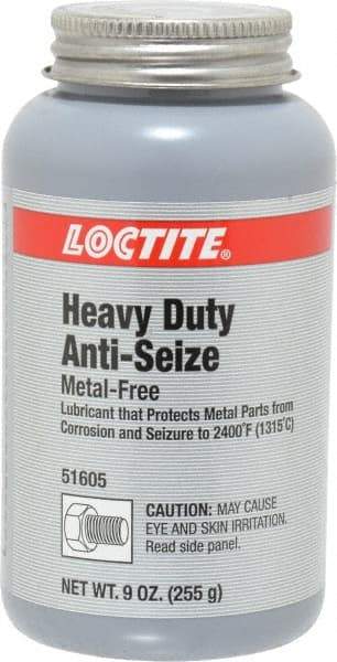 Loctite - 9 oz Can General Purpose Anti-Seize Lubricant - Calcium Fluoride/Graphite, -29 to 2,399°F, Gray, Water Resistant - Americas Industrial Supply