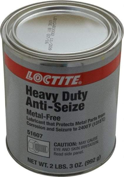 Loctite - 35 oz Can General Purpose Anti-Seize Lubricant - Calcium Fluoride/Graphite, -29 to 2,399°F, Gray, Water Resistant - Americas Industrial Supply