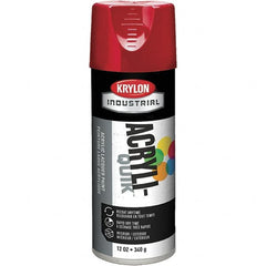 Krylon - Banner Red, Lacquer Spray Paint - 16 oz Container, Use on Cabinets, Color Coding Steel & Lumber, Conduits, Drums, Ducts, Furniture, Motors, Pipelines, Tools - Americas Industrial Supply