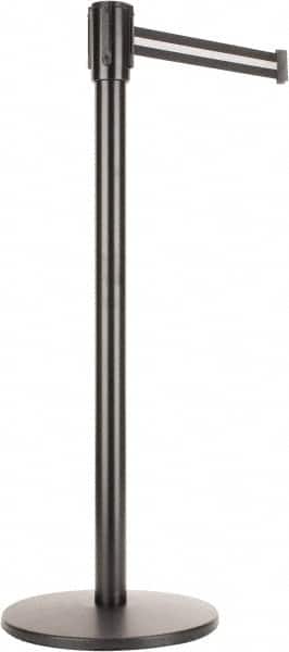 Tensator - 40" High, Tensabarrier Post - Black Steel Post, 90" Tape - Americas Industrial Supply